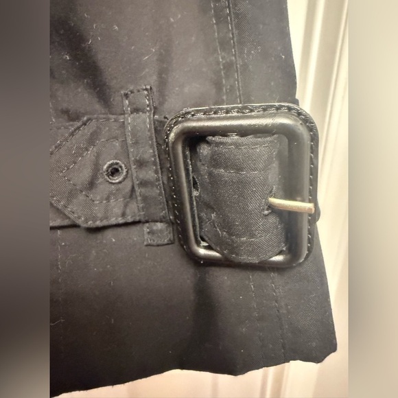 Authentic Burberry Brit Trench Coat Size 4 in Black with Belt & Hood With Rim - Picture 14 of 15